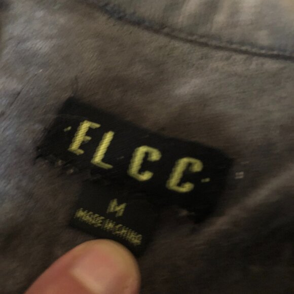 WOMENS ELCC VELVET LIKE ZIP UP JACKET SIZE MEDUM WITH FAINT PAISLEY PRINT - Picture 3 of 6